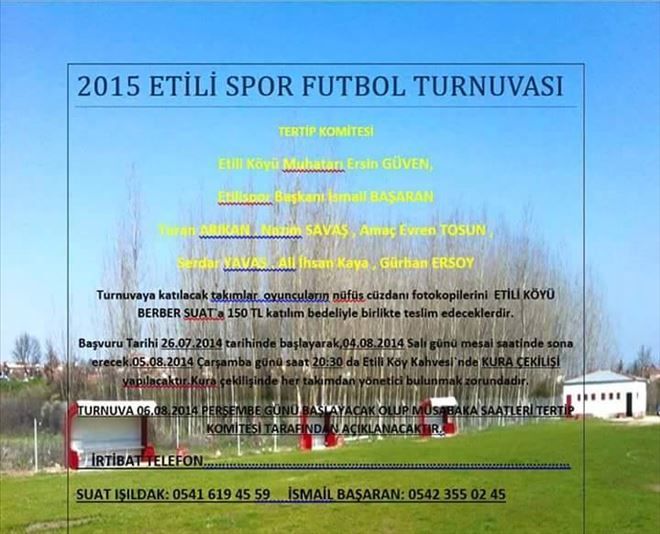 2015 Etilispor Futbol Turnuvası Başlıyor