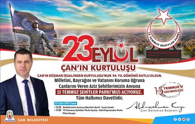 ÇAN BELEDİYESİ´NDEN 15 TEMMUZ ŞEHİTLERİNİ UNUTTURMAYACAK BİR PROJE