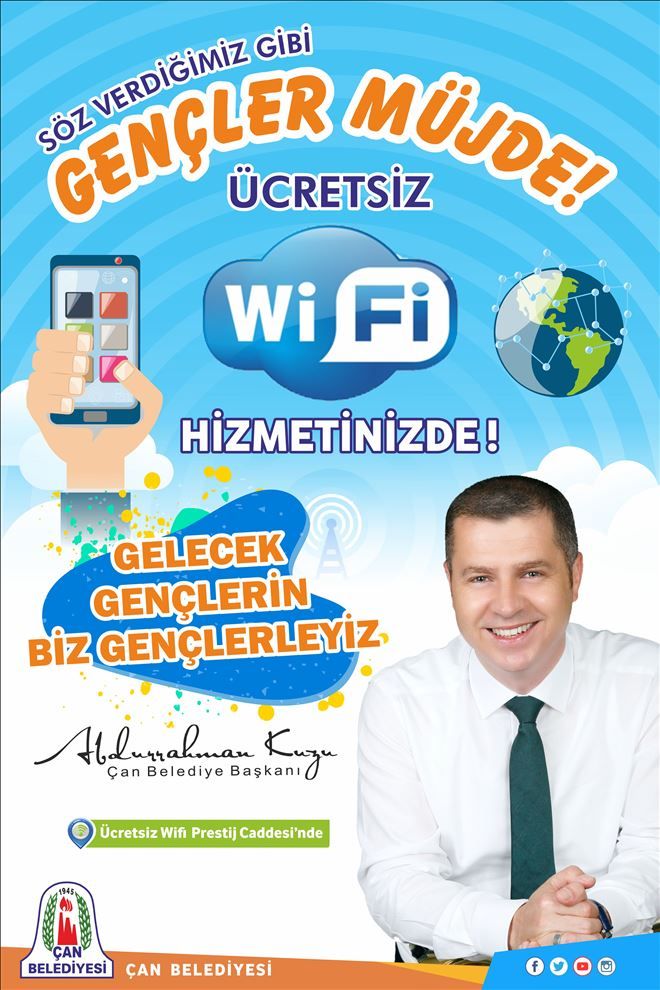 BAŞKAN KUZU MÜJDEYİ VERDİ; ÜCRETSİZ WİFİ HİZMETE GİRDİ!