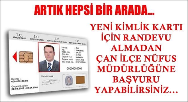YENİ ÇİPLİ KİMLİK KARTI İÇİN BAŞVURULAR DEVAM EDİYOR