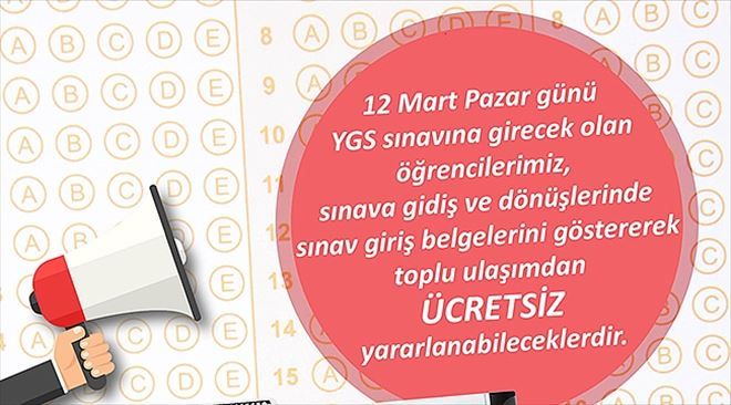 YGS İçin Ücretsiz Ulaşım Desteği…