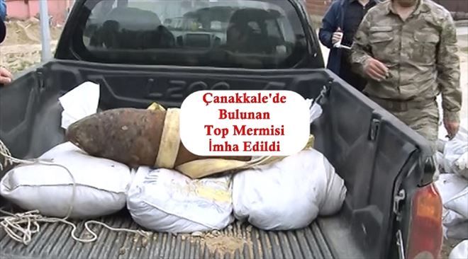 Çanakkale´de Bulunan Top Mermisi İmha Edildi