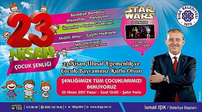 Biga´da 23 Nisan´da Çocuk Şenliği Müjdesi