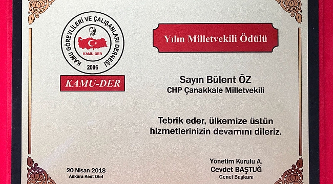 BÜLENT ÖZ YILIN MİLLETVEKİLİ SEÇİLDİ