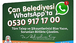 Çan Belediyesi Whatsapp Hizmetiyle Vatandaşa Daha da Yakın