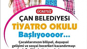Çocuklara Yönelik Çan Belediyesi Tiyatro Okulu Açılıyor!
