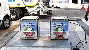 Çan Belediyesinden Çarşı Merkezine "Yer Altı Çöp Konteyneri"