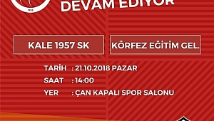 Kale 1957 SK, Körfez Eğitim Gel. Takımını Ağırlayacak