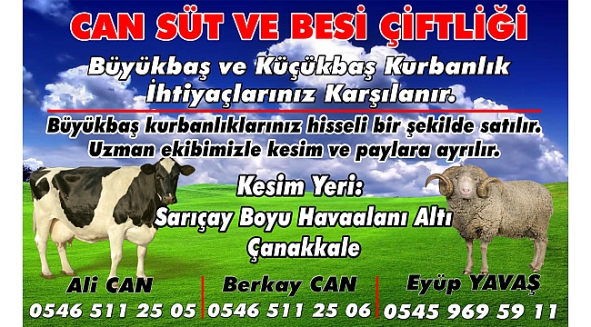 Can Süt ve Besi Çiftliğinden Hisseli Kurban Satışları Başladı