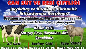 Can Süt ve Besi Çiftliğinden Hisseli Kurban Satışları Başladı