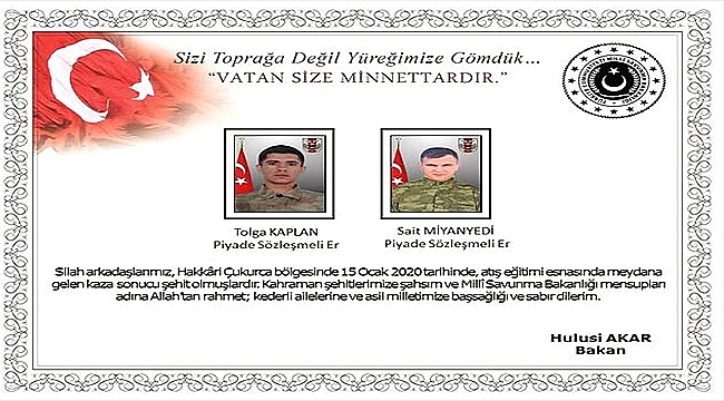 HAKKARİ'DE 2 ASKERİMİZ ŞEHİT OLDU!