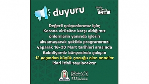 BELEDİYELERDEN PERSONELE İDARİ İZİN