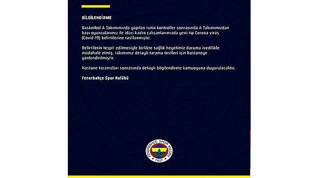 FENERBAHÇE BEKO'NUN BAZI OYUNCULARINDA KORONAVİRÜS BELİRTİLERİ TESPİT EDİLDİ!