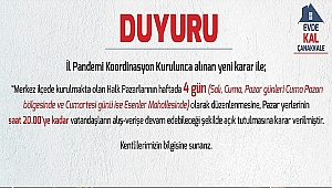 ÇANAKKALE BELEDİYESİ'NDEN DUYURU!