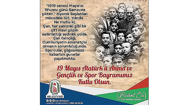 BAŞKAN ÖZ'ÜN 19 MAYIS KUTLAMA MESAJI