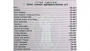 KUAFÖR VE BERBER ÜCRETLERİNE YÜZDE 40 ZAM!