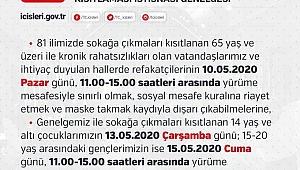 SOKAĞA ÇIKMA KISITLAMASI İSTİSNASI GENELGESİ YAYINLANDI