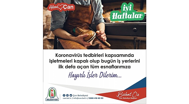 BAŞKAN ÖZ " TÜM ESNAFLARIMIZA HAYIRLI İŞLER DİLERİM"