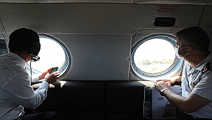 VALİ AKTAŞ, JANDARMA HELİKOPTERİ İLE HAVADAN TRAFİK DENETİMİNDE BULUNDU