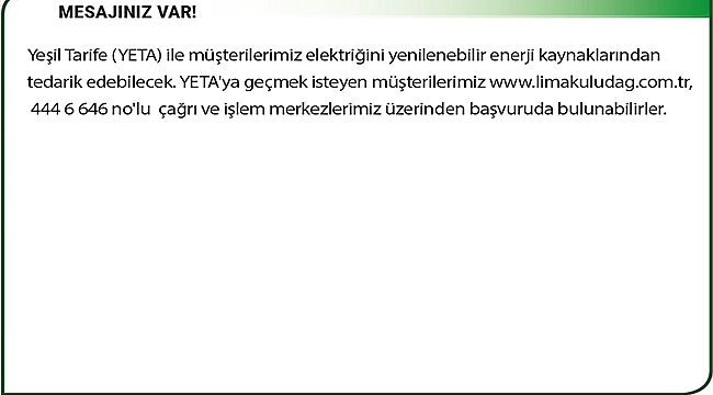 ELEKTRİK TEDARİKİNDE 'YEŞİL' DÖNEM BAŞLADI