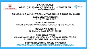 ÇANAKKALE AİLE, ÇALIŞMA VE SOSYAL HİZMETLER İL MÜDÜRLÜĞÜ'NE 33 TEMİZLİK İŞÇİSİ ALINACAK