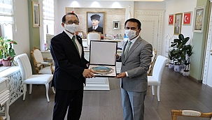 JAPONYA İSTANBUL BAŞKONSOLOSU HİSAO NİSHİMAKİ, VALİ İLHAMİ AKTAŞ'I ZİYARET ETTİ