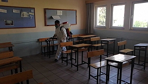 KPSS ÖNCESİNDE OKULLAR DEZENFEKTE EDİLDİ