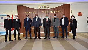 BAŞKAN GÖKHAN, ÇANAKKALE TİCARET VE SANAYİ ODASI YÖNETİM KURULU'NU ZİYARET ETTİ
