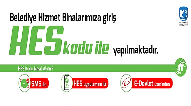 BELEDİYE HİZMET BİNALARINA GİRİŞLERDE HES KODU UYGULAMASI