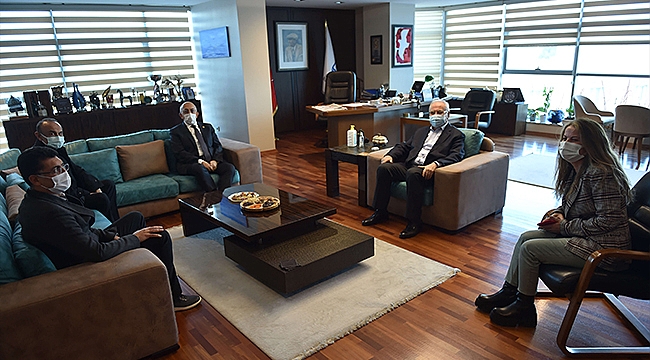 ÇOMÜ HEYETİNDEN BAŞKAN GÖKHAN'A ZİYARET