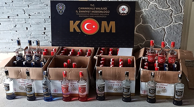EŞ ZAMANLI OPERASYONDA KAÇAK VOTKA ELE GEÇİRİLDİ!