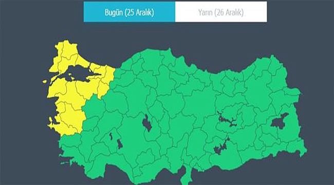 METEOROLOJİ'DEN SARI KODLU UYARI!