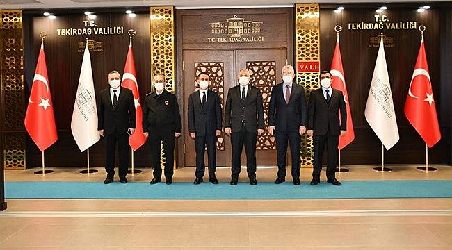 VALİ AKTAŞ, TEKİRDAĞ VALİSİ AZİZ YILDIRIM' I ZİYARET ETTİ