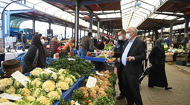 BAŞKAN GÖKHAN SALI PAZARINI DENETLEDİ.