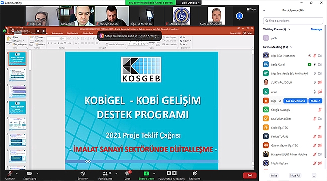 BİGA TSO ÜYELERİNE "KOBİGEL" TANITILDI