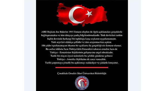 ÇOMÜ: "ŞİDDETLE KINIYORUZ"