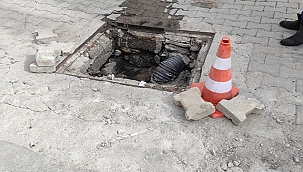 AYVACIK BELEDİYESİ'NE AİT RÖGAR KAPAKLARI İLE MAZGALLAR ÇALINDI