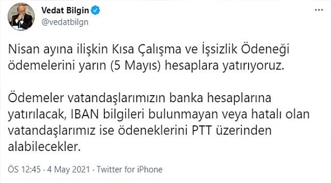 KISA ÇALIŞMA VE İŞSİZLİK ÖDENEĞİ ÖDEMELERİ BUGÜN YAPILACAK