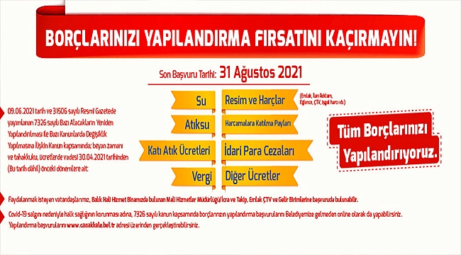 BORÇLARINIZI YAPILANDIRMA FIRSATINI KAÇIRMAYIN!