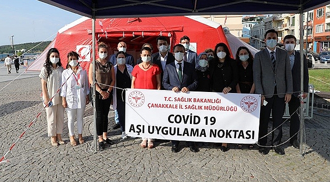 İSKELE MEYDANINDA COVİD-19 AŞI UYGULAMA NOKTASI KURULDU