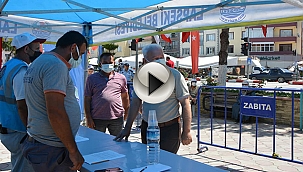 LAPSEKİ'DE AŞI ÇADIRI KURULDU