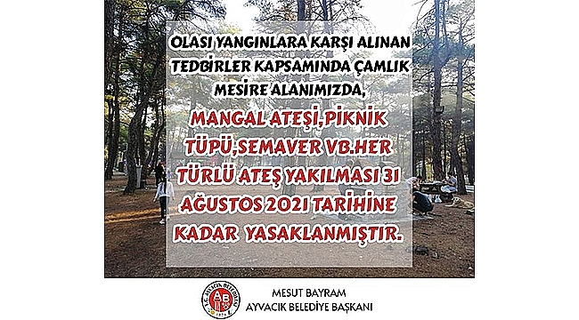 AYVACIK BELEDİYESİ'NDEN YANGINLARA KARŞI ÖNLEM