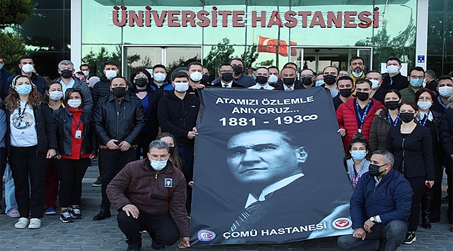 SAĞLIK ÇALIŞANLARI ULU ÖNDER GAZİ MUSTAFA KEMAL ATATÜRK'Ü ANDI