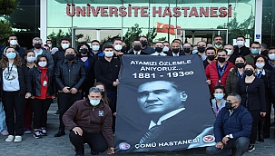 SAĞLIK ÇALIŞANLARI ULU ÖNDER GAZİ MUSTAFA KEMAL ATATÜRK'Ü ANDI