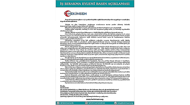 HEKİMLER 2 GÜN İŞ BIRAKACAK!