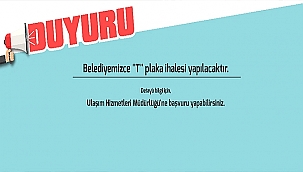 T PLAKA İHALESİ YAPILACAK