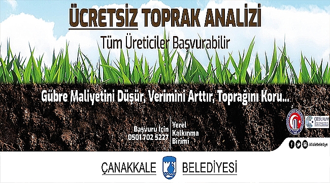 ÜCRETSİZ TOPRAK ANALİZİ BAŞVURULARI BAŞLADI