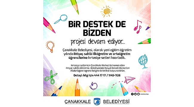 BİR DESTEK DE BİZDEN PROJESİ DEVAM EDİYOR