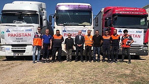 ÇANAKKALE'DEN PAKİSTAN'A YARDIM TIRI GÖNDERİLDİ