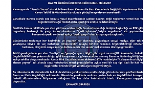 "HAK VE ÖZGÜRLÜKLERE SANSÜR KABUL EDİLEMEZ"